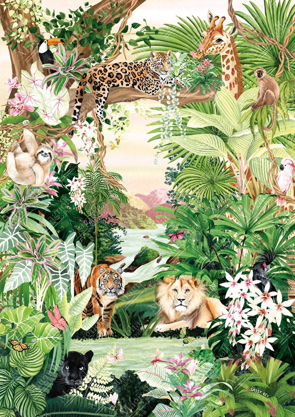 1000pc Jungle Oasis Sarah Reyes Special Edition Jigsaw Puzzle_1