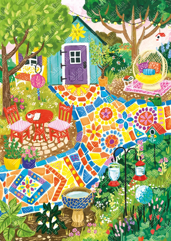 1000pc Garden Mosaic Olivia Gibbs Special Edition Jigsaw Puzzle_1