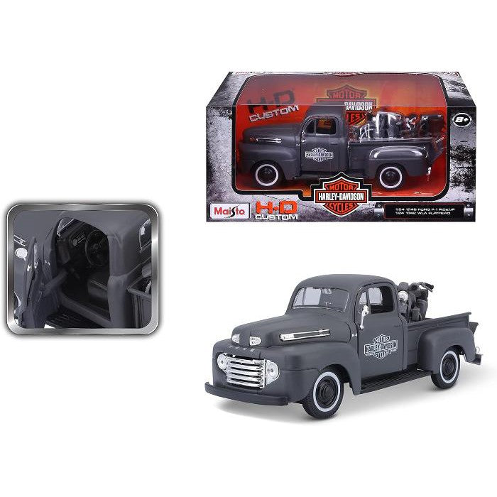 1/24 Harley Davidson 1948 Ford F-1 Pickup & 1942 WLA Flathead