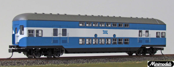 HO Tulloch Double Deck Trailer Cars in Blue and White