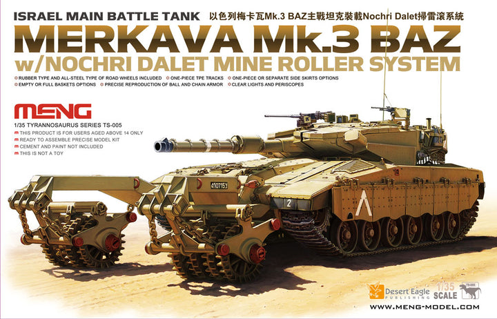 1/35 Israel Main Battle Tank Merkava Mk.3 BAZ with Nochri Dalet Mine Roller System_1