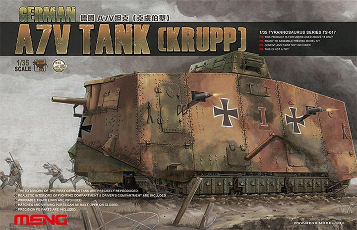 1/35 German A7V Tank (Krupp) Plastic Model Kit_1