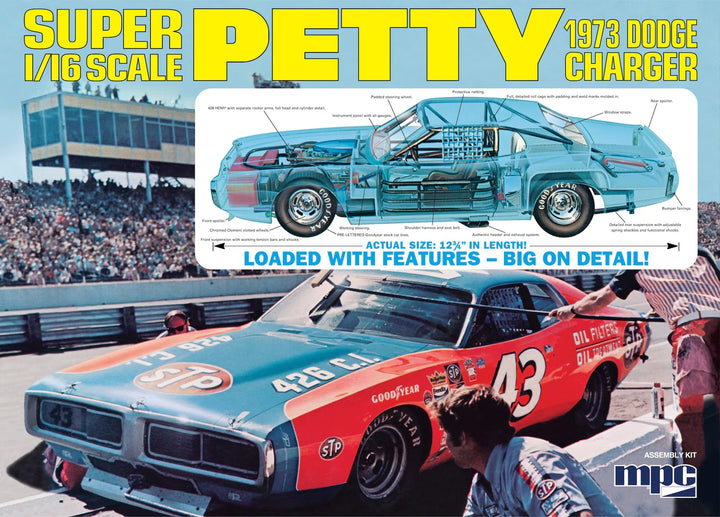 1/16 Richard Petty 1973 Dodge Charger Plastic Model Kit_1