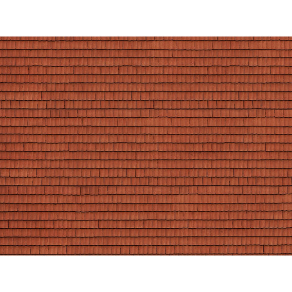 HO 3D Cardboard Sheet   Roof Tile   Red