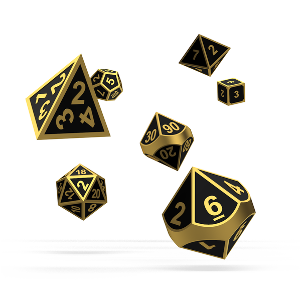 Alchemy Gold Metal RPG 7Dice Set