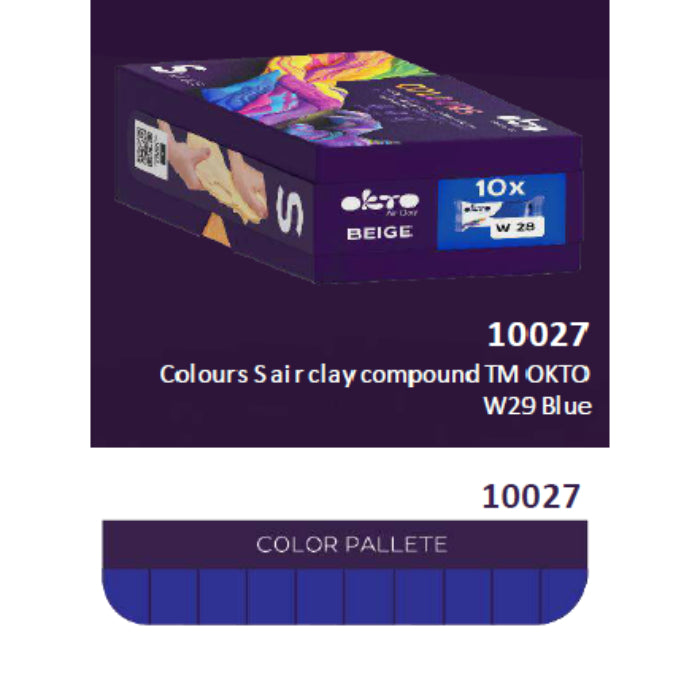 10pcs Sensory Art Air Clay Colours S - W28 Cobalt Blue