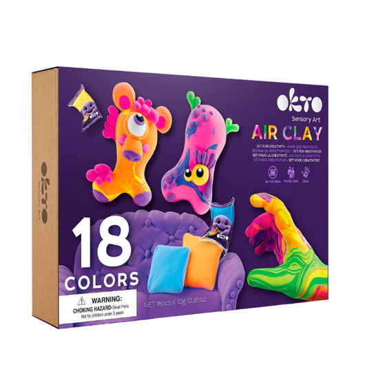 Sensory Art: 18 Colors Air Clay Creativity Set