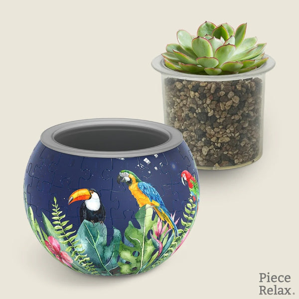 Flower Pot Bird of Paradise Puzzle - Blue