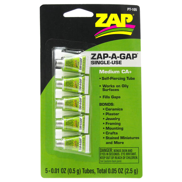 ZAP PT105 .01 OZ. GREEN SINGLE USE CARDED 5 PACK