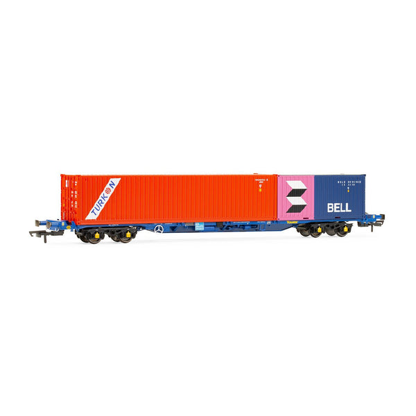 OO Touax, KFA Container Wagon with 2 Containers - Era 11