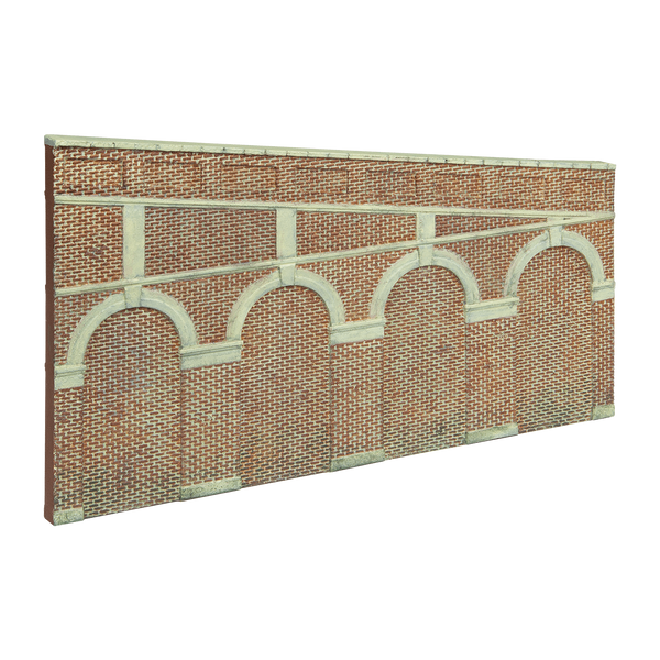 HIGH STEPPED ARCHED RETAINING WALLS X 2 RED BRICK