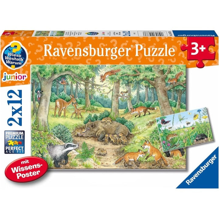 2x12pc Animals in the Forest & Meadow Jigsaw Puzzle