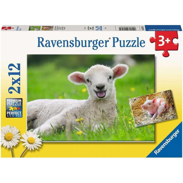 2x12pc Farm Animals Babies Jigsaw Puzzle