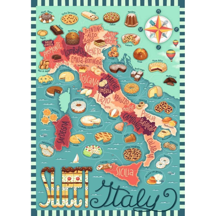 1000pc Map of Italy - Sweet Puzzle