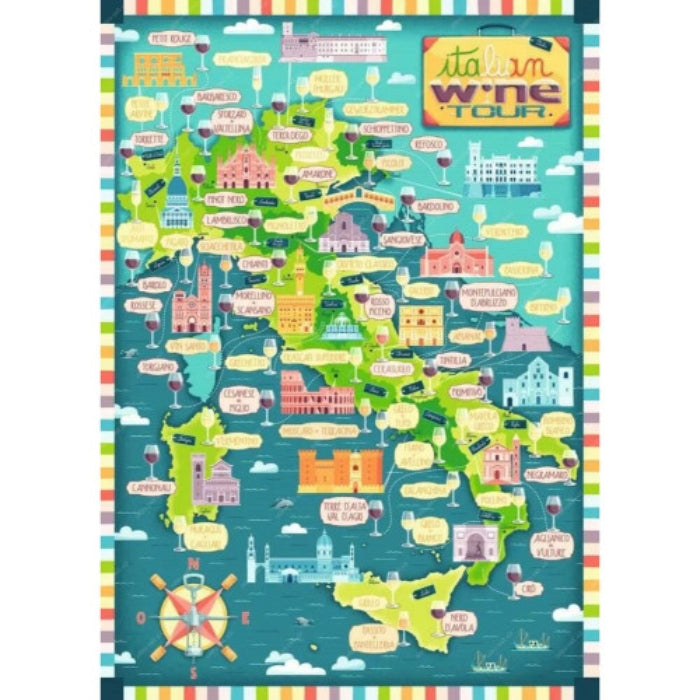 1000pc Map of Italy - Wines Puzzle