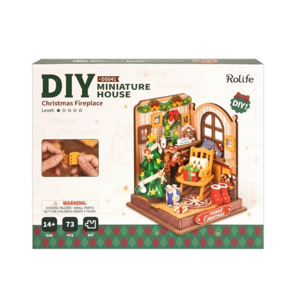 DIY Mini House Christmas Fireplace