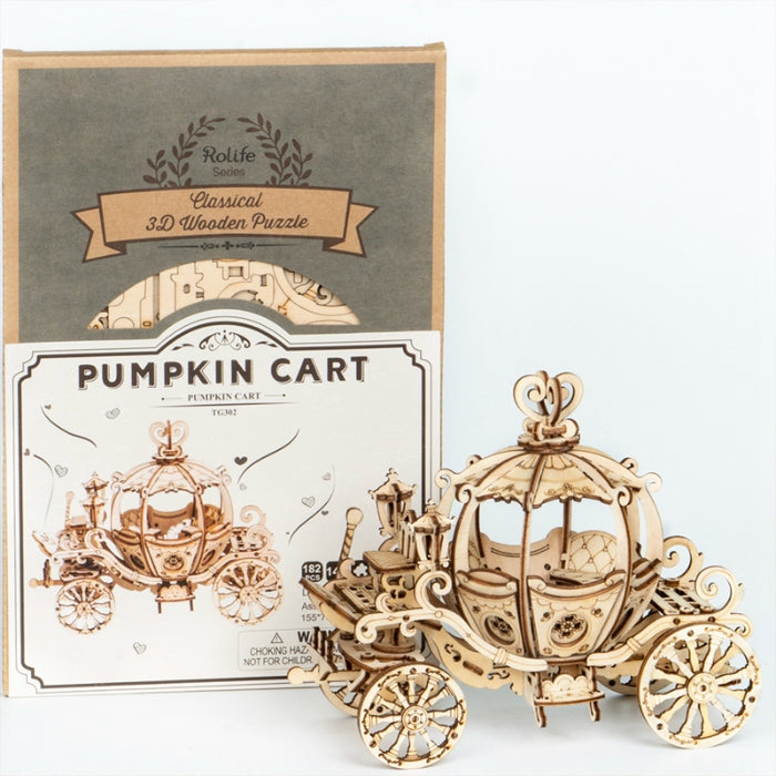 Classical 3D Wooden Pumpkin Cart