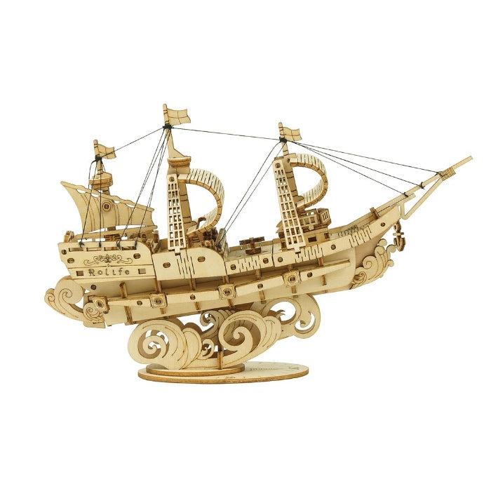 Classical 3D Wooden Sailing Ship