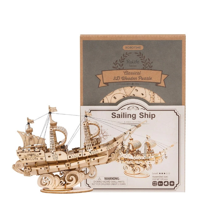 Classical 3D Wooden Sailing Ship