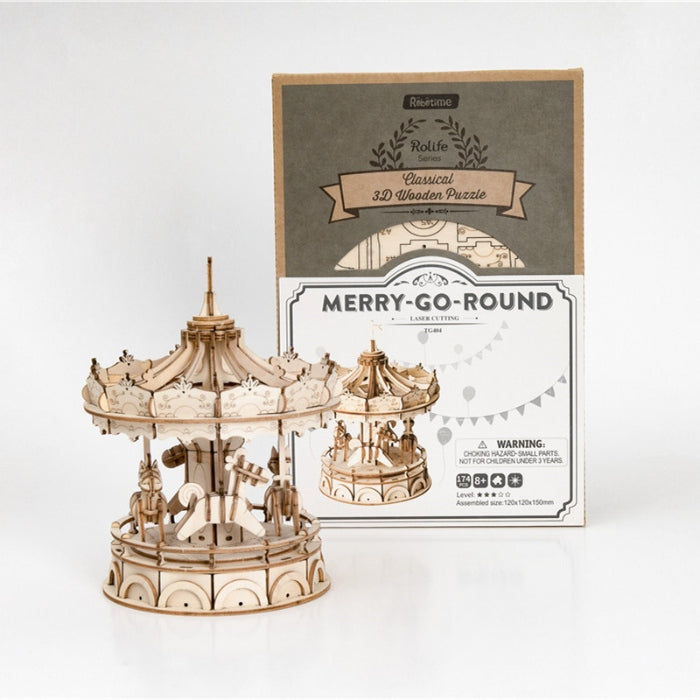 Classical 3D Wooden Merry-Go-Round