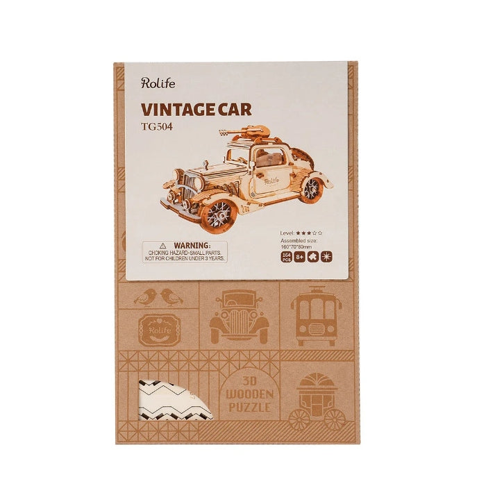 Classical 3D Wooden Vintage Car