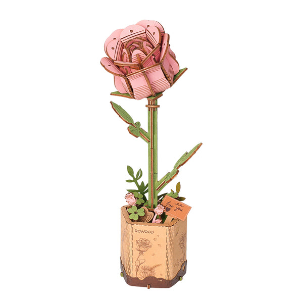 Wood Bloom Pink Rose Puzzle