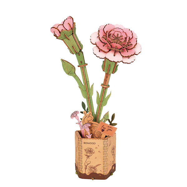 Wood Bloom Pink Carnation Puzzle