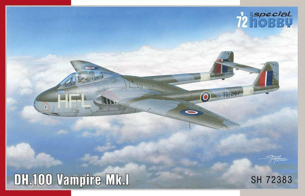 image1_1/72 DH.100 Vampire Mk.I 'RAF RAAF and Armee de l'Air' Plastic Model Kit Aus Decals