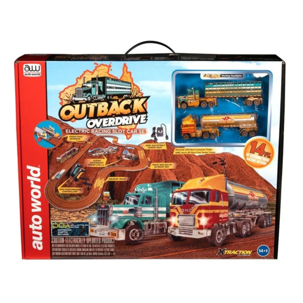 Outback Overdrive Truckers 14' Slot Car Set with DDA Markings & Australian Power Plug