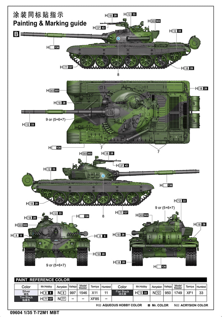 image2-1/35 T-72M1 MBT Plastic Model Kit