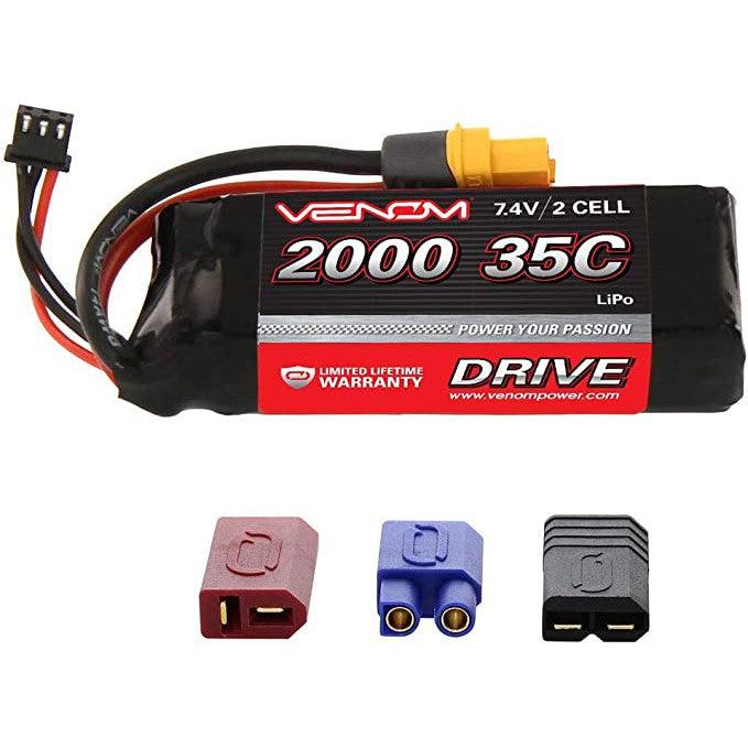 35C 2S 2000mah 7.4V LiPo Battery with Universal Plug