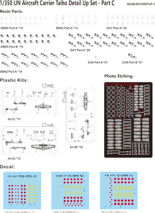 1/350 IJN Aircraft Carrier Taiho Detail Up Set - Part C