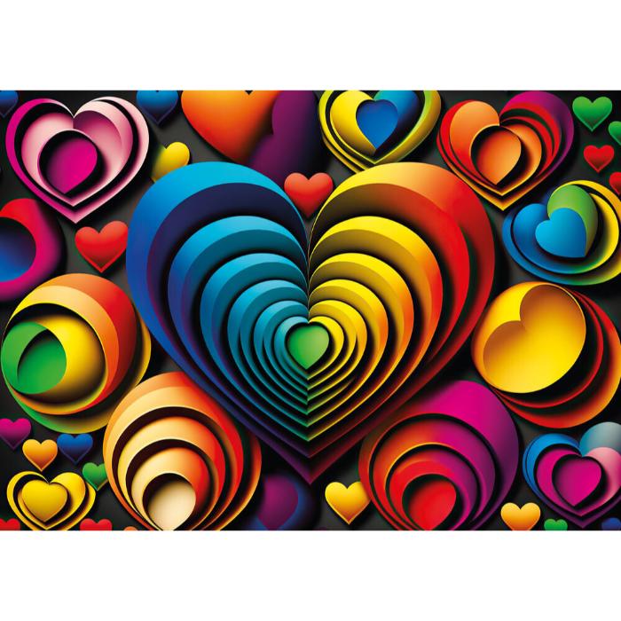 1000pc Colorful Heart Jigsaw Puzzle