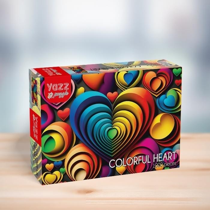 1000pc Colorful Heart Jigsaw Puzzle