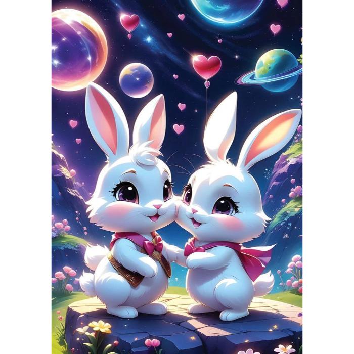 1000pc Bunnies in Love Jigsaw Puzzle