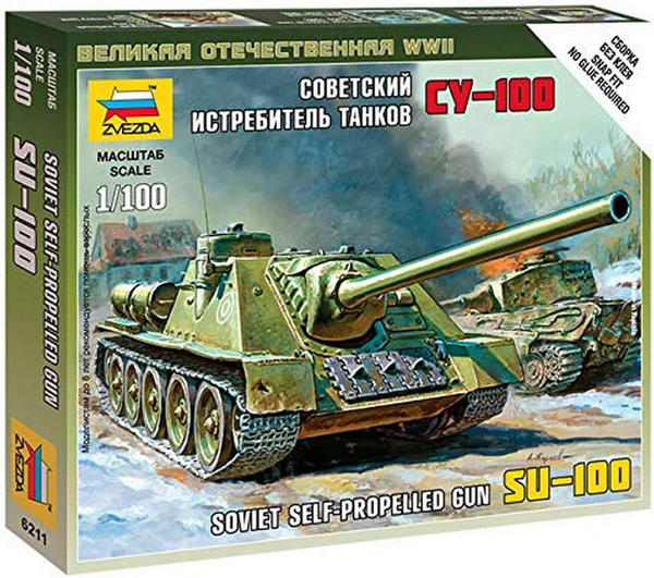 1/100 Soviet SelfPropelled Gun SU100  Plastic Model Kit