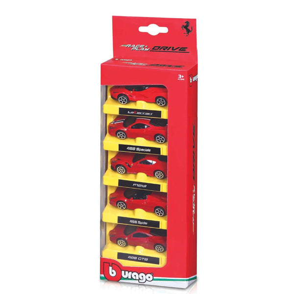 1/64 Ferrari Race & Play Ferrari Drive 5 Pack Collection in WB