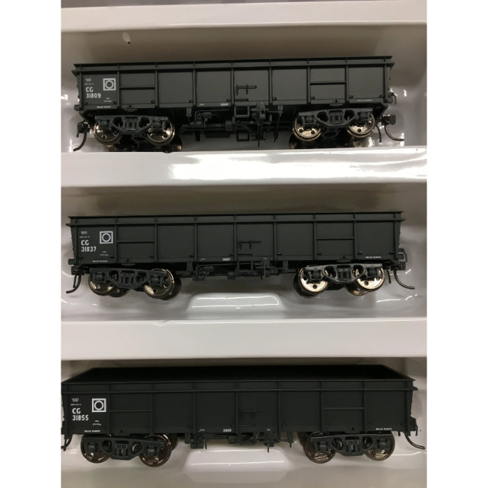 image2_HO CG Bogie Open Ore Wagon 3 Pack - Black Weathered