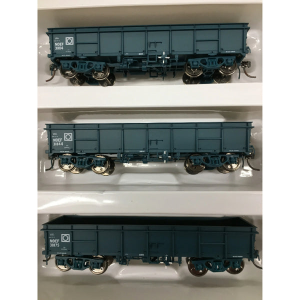 HO CG Bogie Open Ore Wagon 3 Pack - Blue