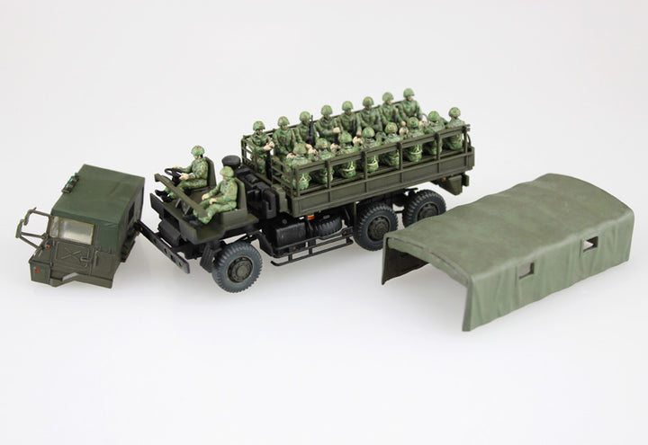 Aoshima - 1/72 JGSDF TYPE73 TRUCK (w/20 INFANTRY FIGURES)