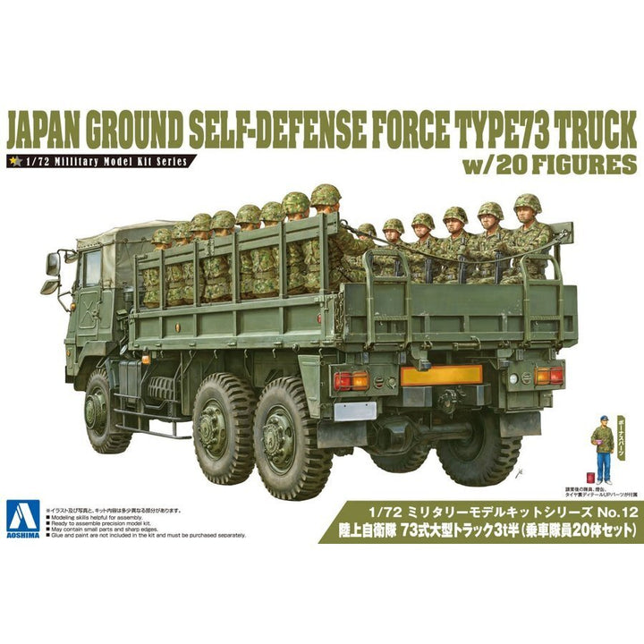 Aoshima - 1/72 JGSDF TYPE73 TRUCK (w/20 INFANTRY FIGURES)