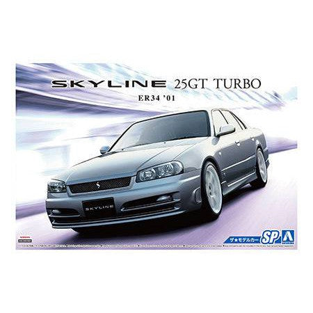 Aoshima - 1/24 NISSAN ER34 SKYLINE 25GT TURBO '01 with CUSTOM WHEELS