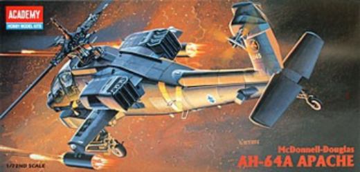 12488 1/72 AH64A Apache Plastic Model Kit