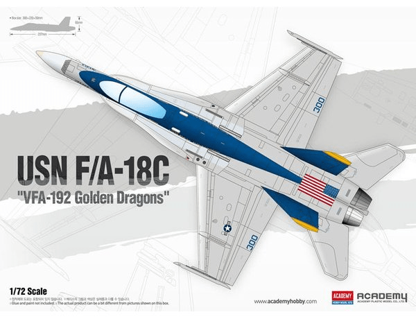 Academy - Academy 12564 1/72 USN F/A-18C "VFA-192 Golden Dragons" Plastic Model Kit