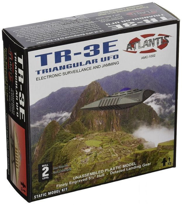 1002 TR3 Triangular UFO Metallic Silver Edition Plastic Model Kit