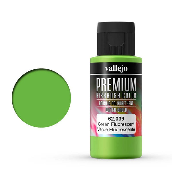 62039 Premium Colour Fluorescent Green 60 ml Acrylic Airbrush Paint