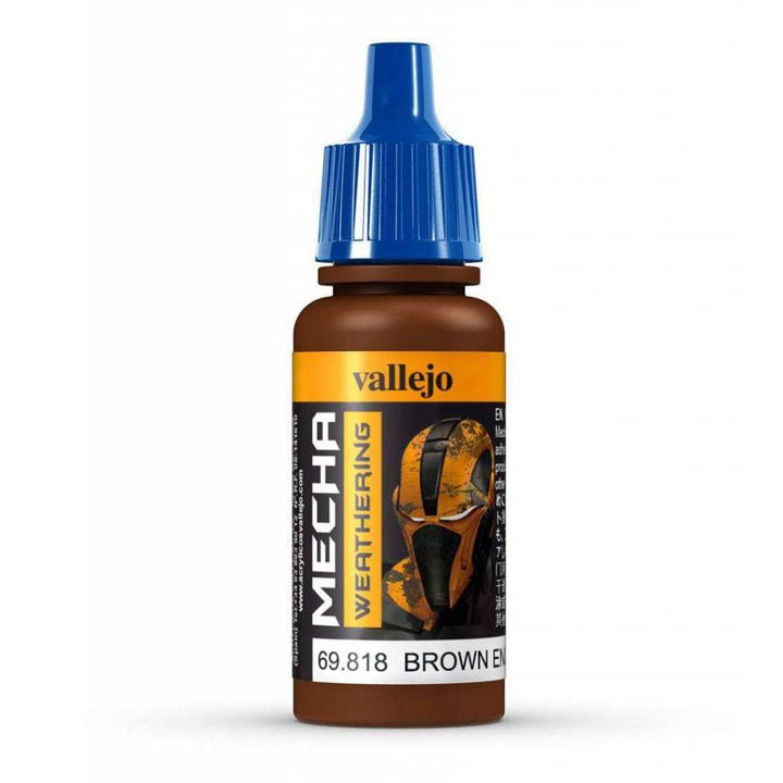 Vallejo - Vallejo 69818 Mecha Colour Brown Engine Soot (Matt) 17ml Acrylic Paint