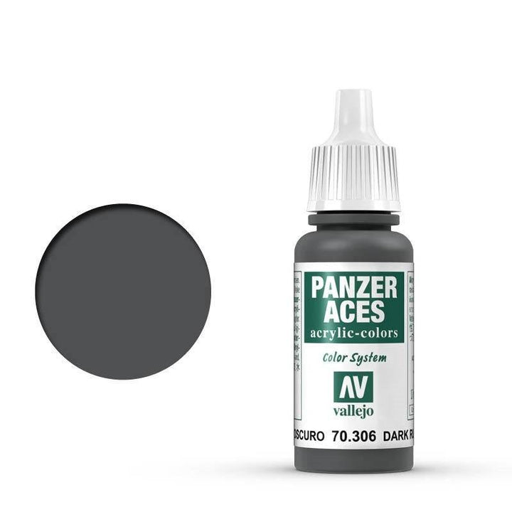 Vallejo - Vallejo 70306 Panzer Aces Dark Rubber 17 ml Acrylic Paint