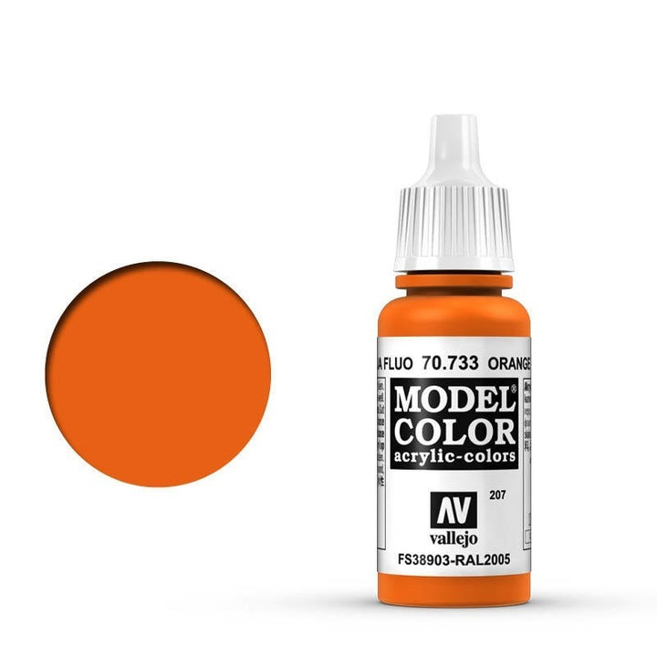 Vallejo - Vallejo 70733 Model Colour Fluorescent Orange 17 ml Acrylic Paint