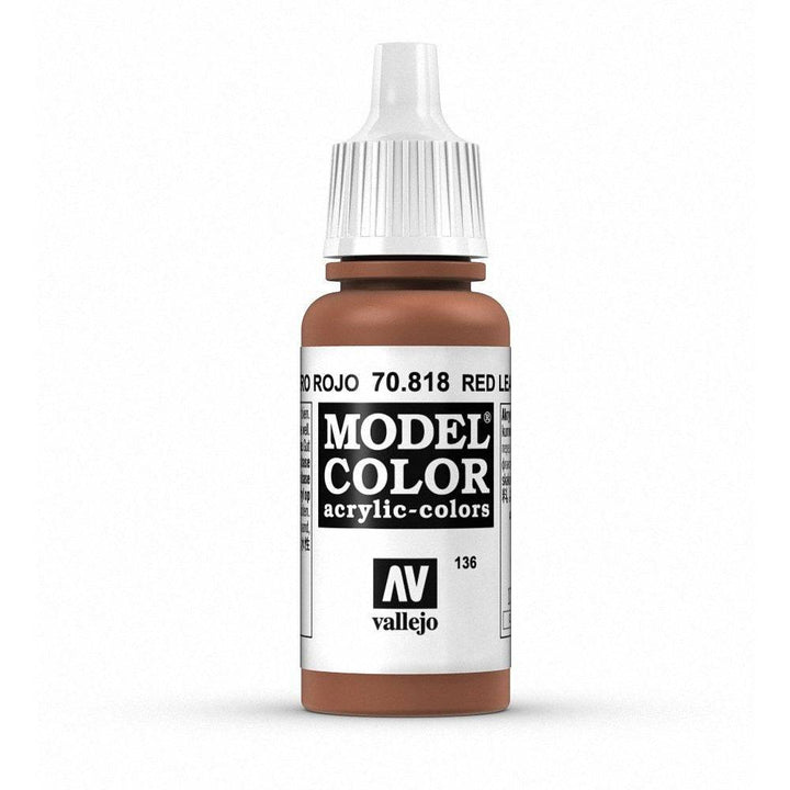 Vallejo - Vallejo 70818 Model Colour Red Leather 17 ml Acrylic Paint